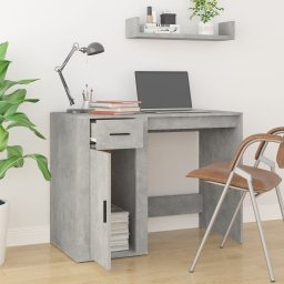 vidaXL Bureau 100x49x75 cm bewerkt hout betongrijs
