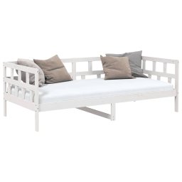 vidaXL Slaapbank massief grenenhout wit 80x200 cm