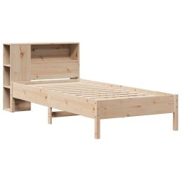 vidaXL Bed met boekenkast zonder matras massief grenenhout 75x190 cm
