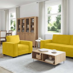 vidaXL 3-delige Loungeset met kussens fluweel geel