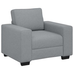 vidaXL 3-delige Loungeset met kussens stof lichtgrijs