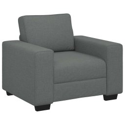 vidaXL 3-delige Loungeset met kussens stof donkergrijs