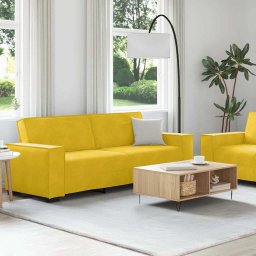vidaXL 2-delige Loungeset met kussens fluweel geel