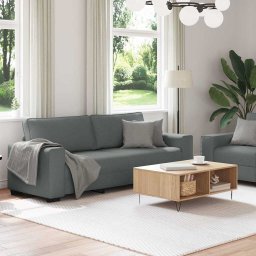 vidaXL 2-delige Loungeset met kussens stof donkergrijs
