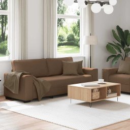 vidaXL 2-delige Loungeset met kussens stof bruin