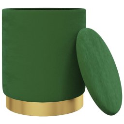 vidaXL Hocker met opbergruimte rond fluweel 31 x 37 cm groen