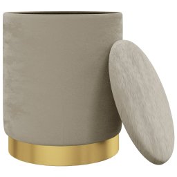 vidaXL Hocker met opbergruimte rond fluweel 31 x 37 cm donkergrijs