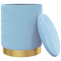 vidaXL Hocker met opbergruimte rond fluweel 31 x 37 cm lichtblauw