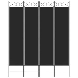 vidaXL Kamerscherm met 4 panelen 160x200 cm stof zwart