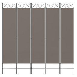 vidaXL Kamerscherm met 5 panelen 200x200 cm stof antracietkleurig