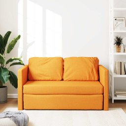 vidaXL Slaapbank vloermodel 2-in-1 112x174x55 cm stof donkergeel