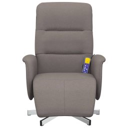 vidaXL Massagestoel verstelbaar met voetensteun stof taupe