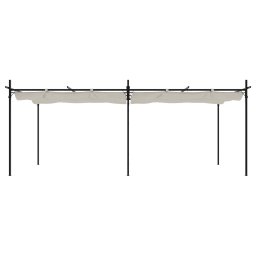 vidaXL Pergola met uitschuifbaar dak 589x292x230 crèmekleurig