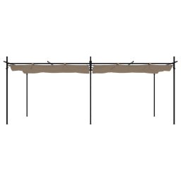 vidaXL Pergola met uitschuifbaar dak 589x292x230 taupe
