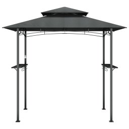 vidaXL Barbecue-overkapping 240x150x243 cm staal antracietkleurig