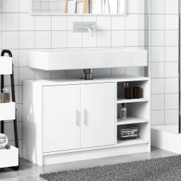 vidaXL Wastafelkast 90x29x55 cm bewerkt hout wit