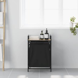 vidaXL Wasmand 1 vak met plank sonoma eikenkleurig