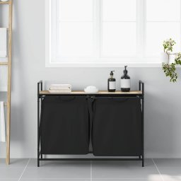 vidaXL Wasmand 2 vakken met plank sonoma eikenkleurig