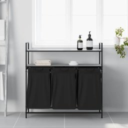 vidaXL Wasmand 3 vakken met planken grijs sonoma eiken