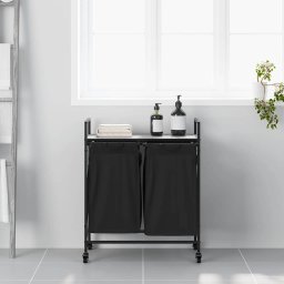 vidaXL Wasmand 2 vakken met planken grijs sonoma eiken
