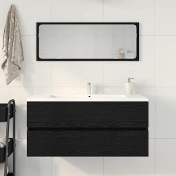 vidaXL Wastafelkast 100x38,5x45 cm spaanplaat zwart eikenkleurig