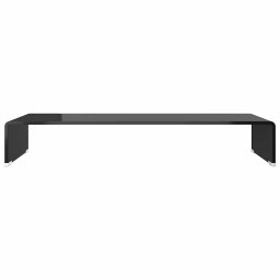 vidaXL Tv-meubel/monitorverhoger zwart 80x30x13 cm glas