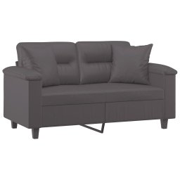 vidaXL Tweezitsbank met sierkussens 120 cm kunstleer grijs