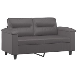 vidaXL 2-delige Loungeset met kussens kunstleer grijs