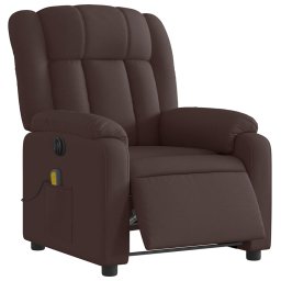 vidaXL Massagestoel elektrisch verstelbaar stof donkerbruin