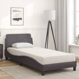 vidaXL Bed met matras "Dover" kunstleer grijs 90x200 cm