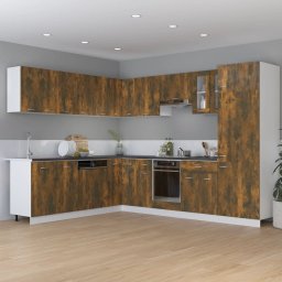 vidaXL Keukenkastje Lyon 75,5x75,5x81,5 cm bewerkt hout gerookt eikenkleur