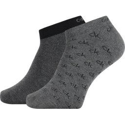 Calvin Klein - Maat 43-46 - 2P All Over Logo Eduardo Heren Sneakersokken