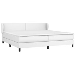 vidaXL Boxspring met matras kunstleer wit 200x200 cm
