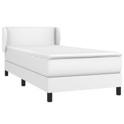 vidaXL Boxspring met matras kunstleer wit 100x200 cm