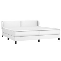 vidaXL Boxspring met matras kunstleer wit 200x200 cm