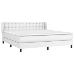 vidaXL Boxspring met matras kunstleer wit 180x200 cm
