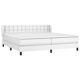 vidaXL Boxspring met matras kunstleer wit 200x200 cm