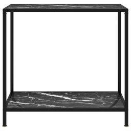 vidaXL Wandtafel 80x35x75 cm gehard glas zwart