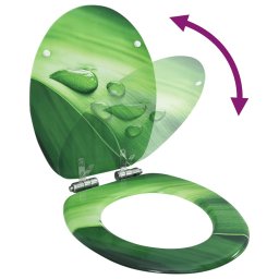 vidaXL Toiletbril met soft-close deksel waterdruppel MDF groen