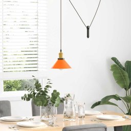 vidaXL Hanglamp in hoogte verstelbaar E27 Ø22cm metaal glanzend oranje