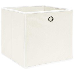vidaXL Opbergboxen 4 st 32x32x32 cm stof wit