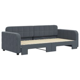 vidaXL Slaapbank met onderschuifbed 90x190 cm fluweel donkergrijs