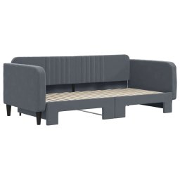 vidaXL Slaapbank met onderschuifbed 90x190 cm fluweel donkergrijs