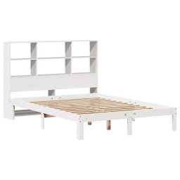 vidaXL Bed met boekenkast zonder matras grenenhout wit 160x200 cm
