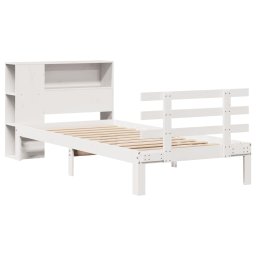 vidaXL Bed met boekenkast zonder matras grenenhout wit 75x190 cm