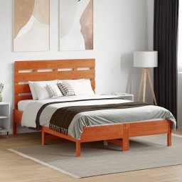 vidaXL Hoofdbord 120 cm massief grenenhout wasbruin