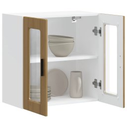 vidaXL Keukenbovenkast met glazen deur Porto artisanaal eikenkleur