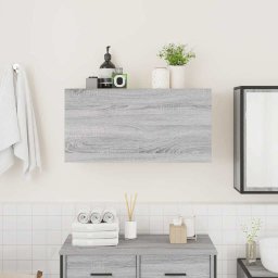 vidaXL Badkamerwandkast 80x25x40 cm bewerkt hout grijs sonoma eiken
