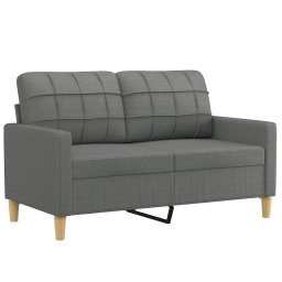 vidaXL 3-delige Loungeset met kussens stof donkergrijs