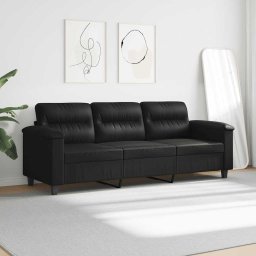 vidaXL Driezitsbank 180 cm microvezelstof zwart